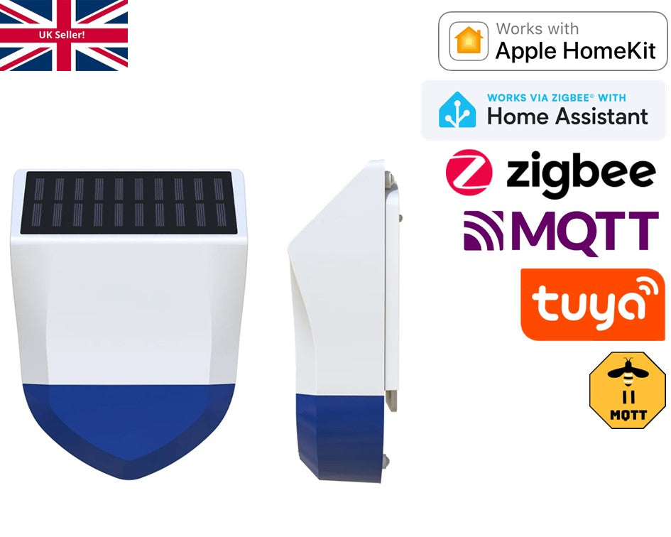 Tuya Zigbee utomhusstrobe siren med solenergi