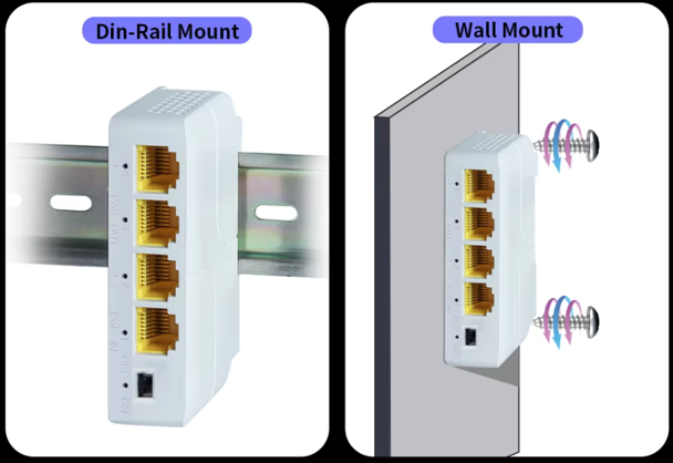 Comutator de extensor Gigabit Port Port (48V 30W)