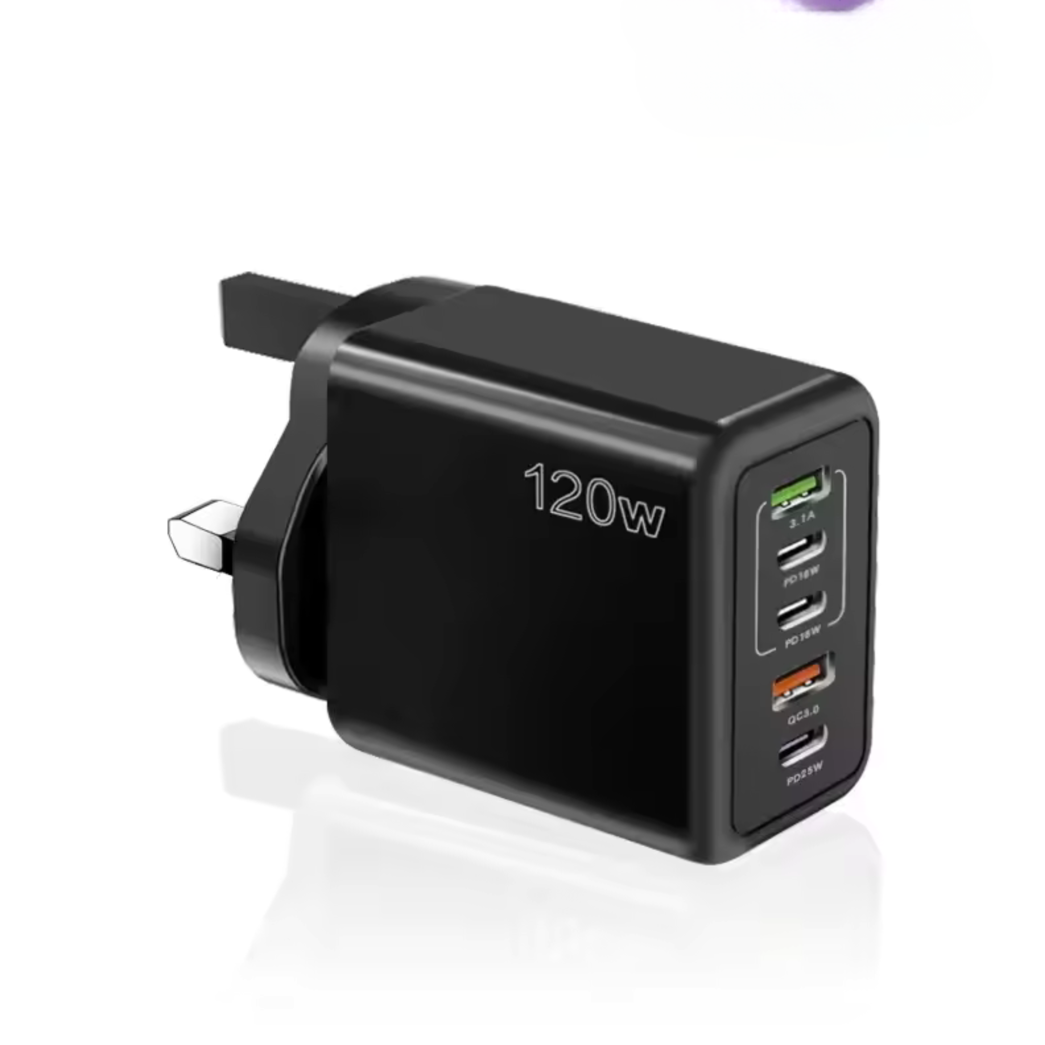 120W USB-C Fast Charger – Multi-Port PD Wall Adapter (5 Device Charging) Main image