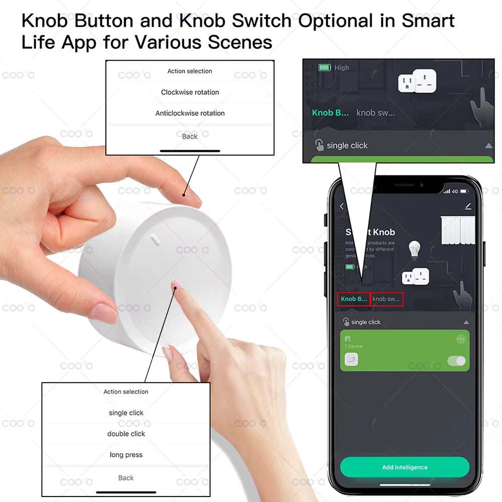 Zigbee Smart Knob Switch – Wireless Scene Controller & Dimmer