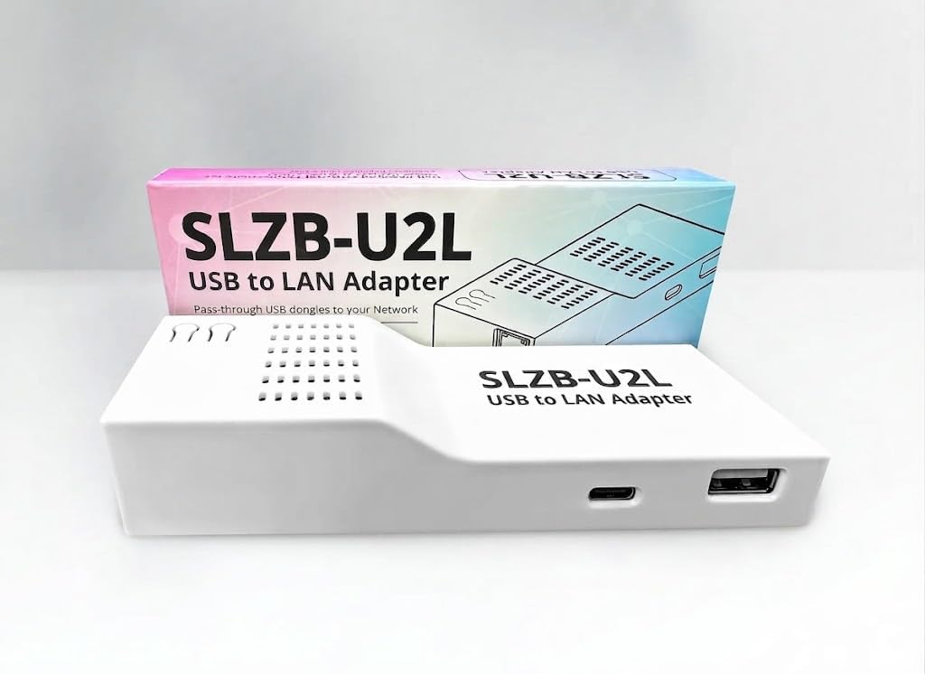 SLZB-U2L USB to Network Gateway for Home Assistant, Zigbee2MQTT & Z-Wave JS, Wi-Fi Ethernet Adapter for Zigbee