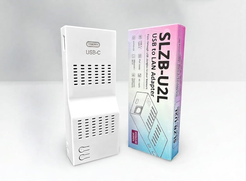 SLZB-U2L USB to Network Gateway for Home Assistant, Zigbee2MQTT & Z-Wave JS, Wi-Fi Ethernet Adapter for Zigbee
