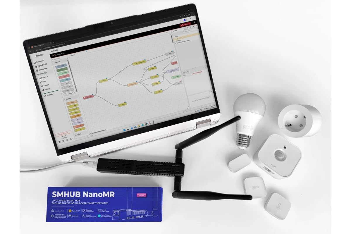 SMHUB NanoMR Dual Zigbee/Thread Smart Home Hub, Linux-Based Coordinator with WiFi 6, Home Assistant Compatible