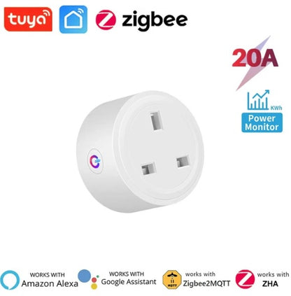 Zigbee UK Plug Socket 20A Monitoraggio energetico