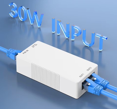 2 Port Gigabit Poe Repeater 1 till 2 Poe Extender 48V 30W