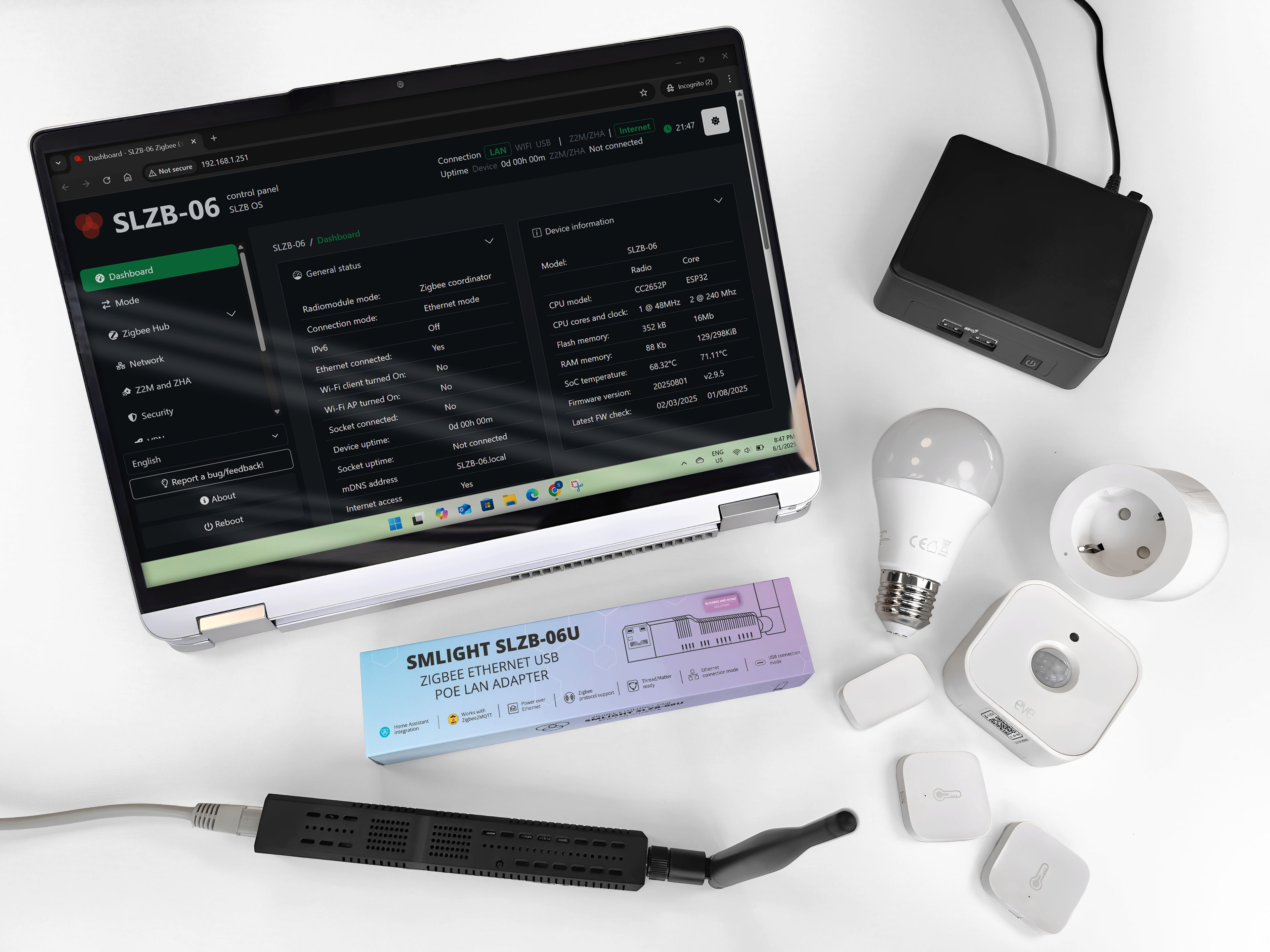 Coordenador do ZigBee LAN POE Smlight SLZB-06