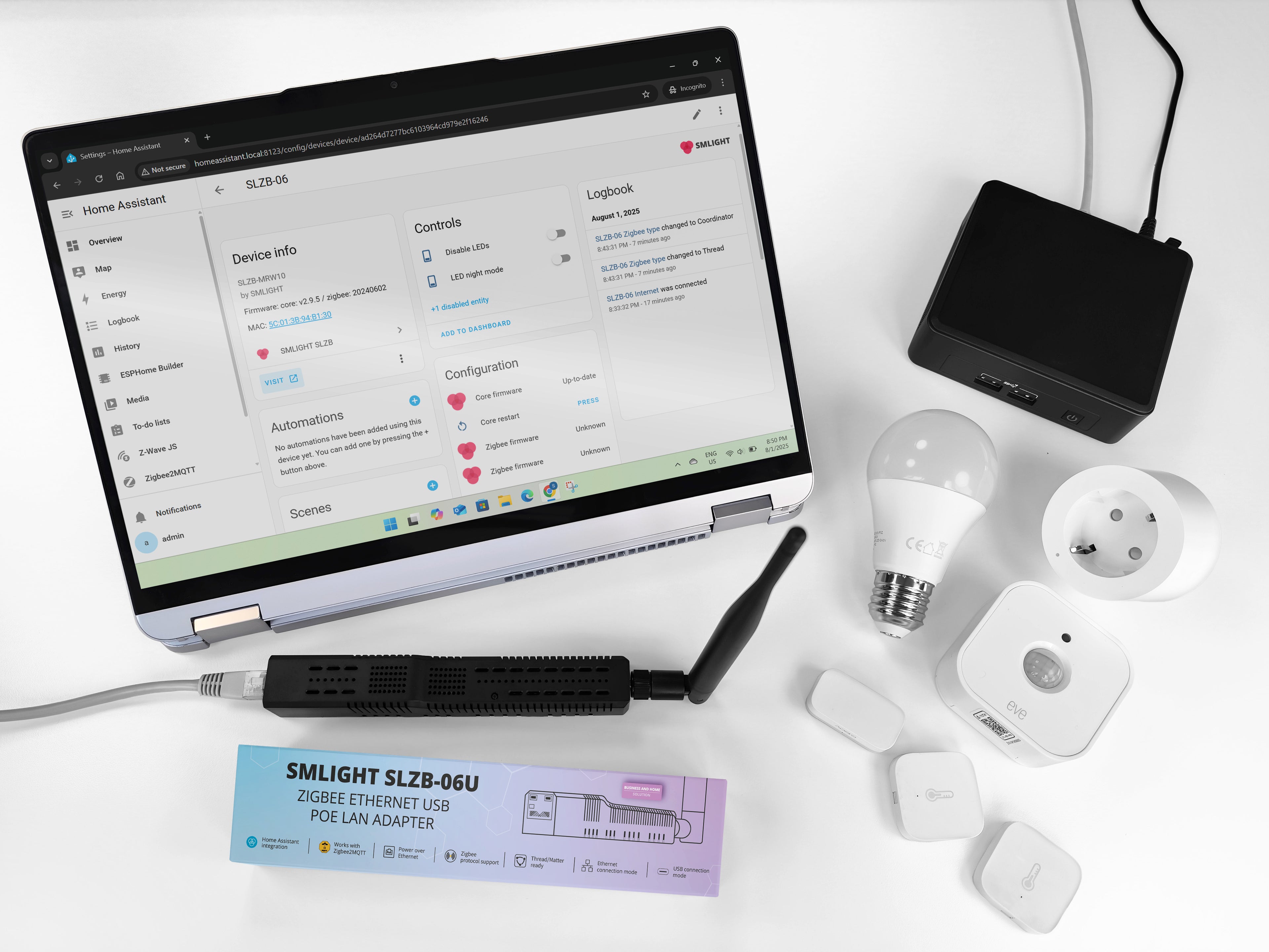 Coordenador do ZigBee LAN POE Smlight SLZB-06