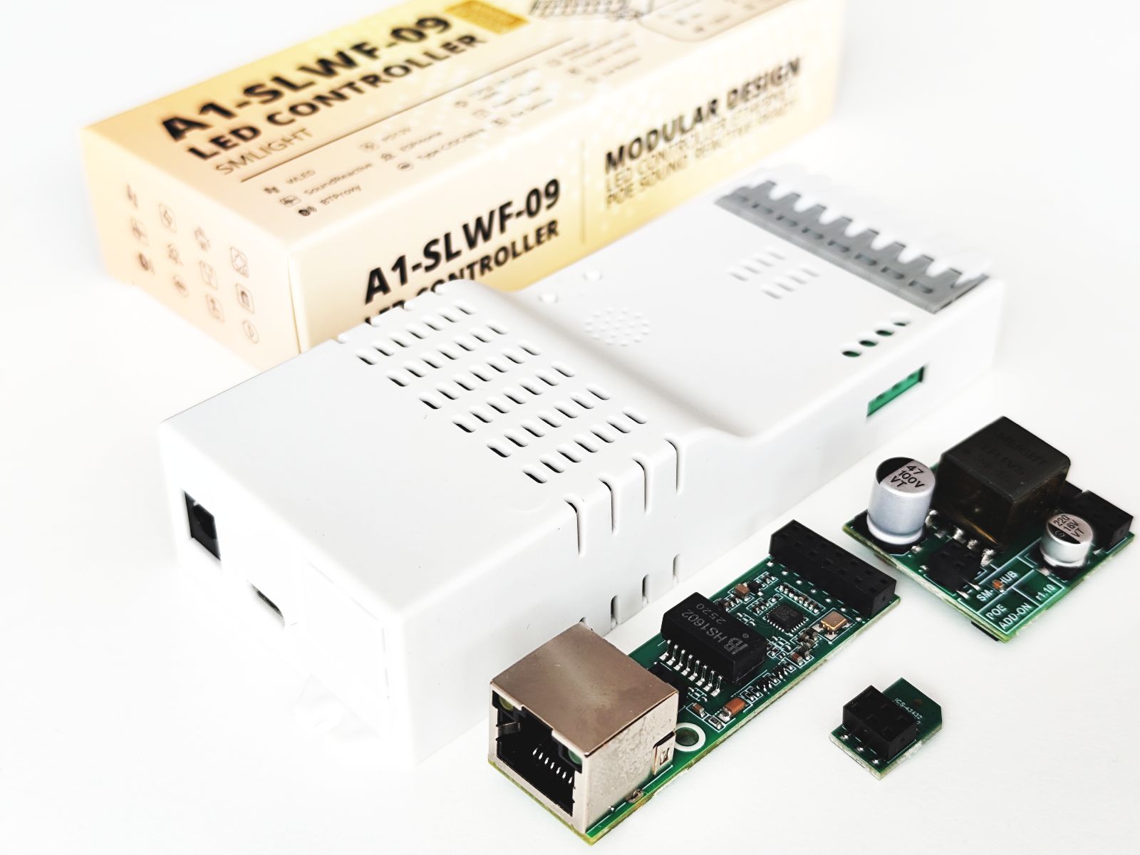 WLED LED Controller SMLIGHT SLWF-09 – ESP32 Modular Controller with Ethernet, PoE & Mic Support