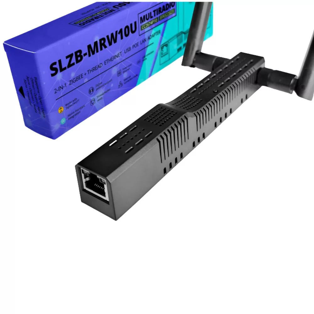 SLZB-MRW10U Multi-Radio PoE Adapter for Zigbee 3.0, Thread & Matter - Ethernet Smart Home Gateway with USB Over IP, Wi-Fi, Bluetooth LE and Home Assistant Support