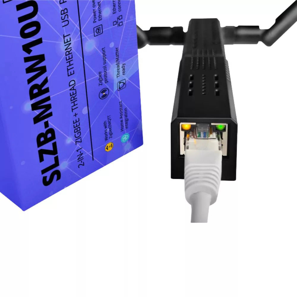 SLZB-MRW10U Multi-Radio PoE Adapter for Zigbee 3.0, Thread & Matter - Ethernet Smart Home Gateway with USB Over IP, Wi-Fi, Bluetooth LE and Home Assistant Support